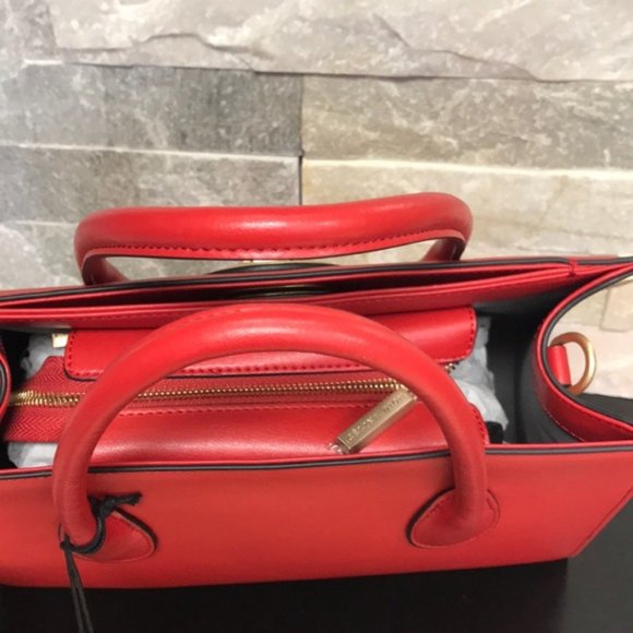 💥🇺🇸 Celine Dion Octave Leather Satchel Red - Picture 12 of 13